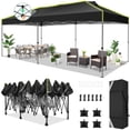 thumbnail image 1 of HOTEEL 10x20 Pop up Canopy Tent Easy up Canopy for Outside Instant Portable Waterproof Party Canopy Tent for Summer Beach Garden Party Camping Outside with Air Vent,Reflective Strip,4 Sandbags,Black, 1 of 7