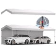 thumbnail image 1 of Hoteel Pop-Up Canopy 10x30 Instant Carport Tent with 3 Removable Sidewalls, Heavy-Duty Waterproof 2000mm+&UPF 50+ for Weddings, Parties, Markets with 4 Ropes & 4 Sandbags, White, 1 of 9