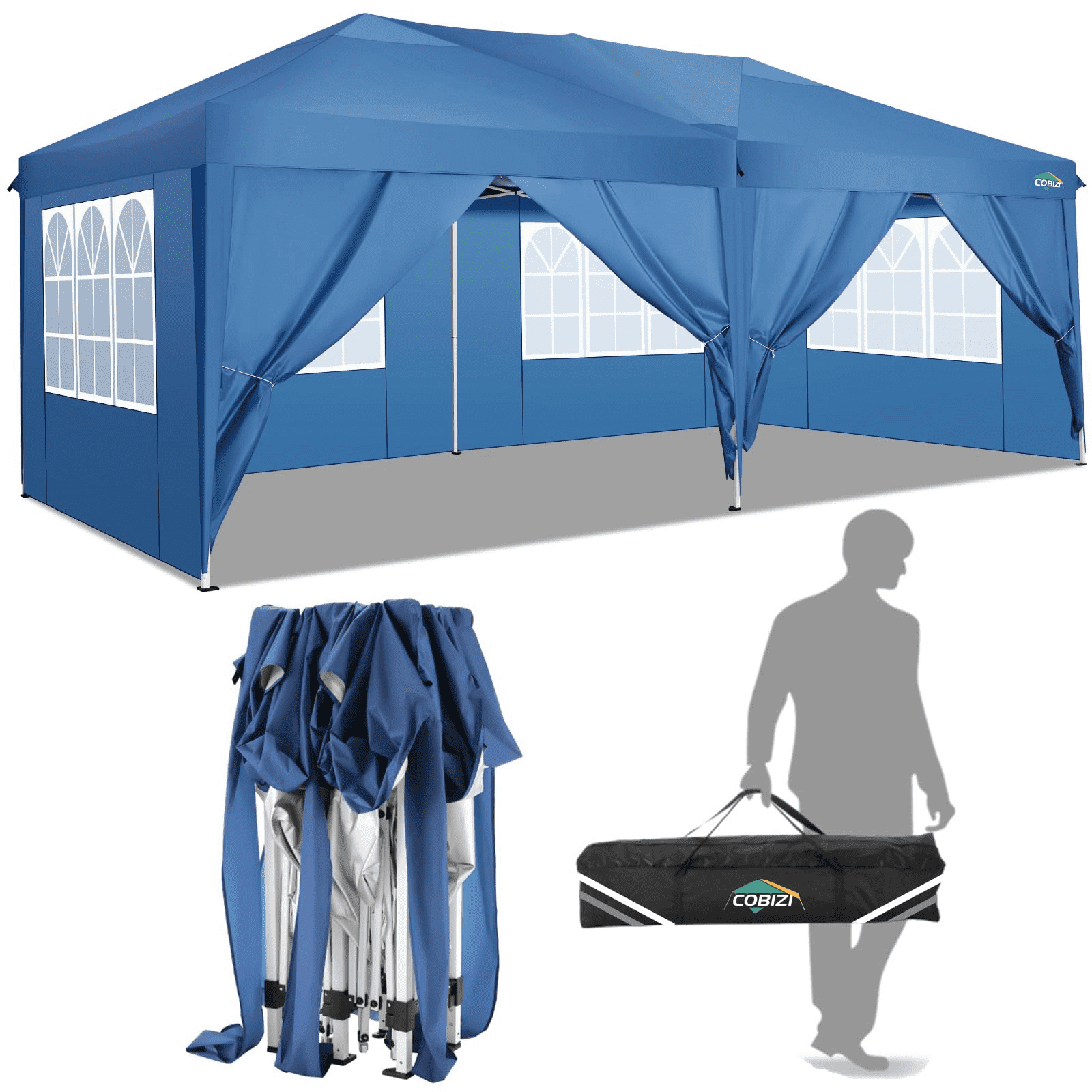 HOTEEL 10x20 Pop up Canopy Tent, Waterproof Commercial Tent with 6 ...