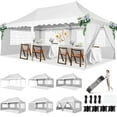 thumbnail image 1 of HOTEEL 10x20 Pop up Canopy Tents with Removeble Sidewalls,Outdoor Gazebo with Wheeled Bag & 4 Sandbags, for Patio,Wedding, Backyard, Camping,Parties,Event, White, 1 of 11