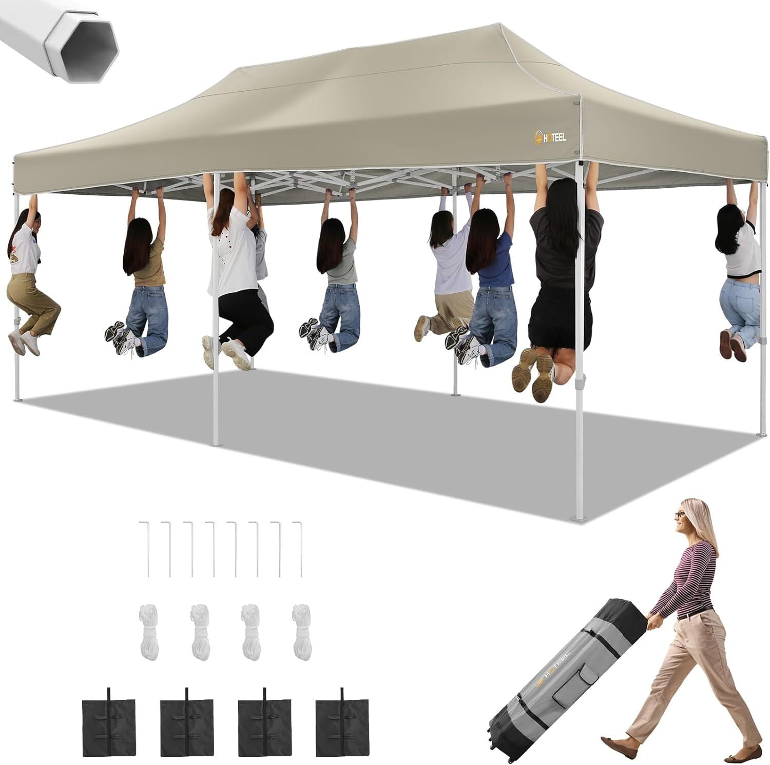 HOTEEL 10x20 Pop up Canopy Tent, Heavy Duty Party Tent Easy Up