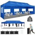 thumbnail image 1 of SANOPY 10x30 Heavy Duty Canopy with 8 Sidewalls,Outdoor Carport with Roller Bag,Pop up Tents for Parties,Wedding,Commercial,Blue, 1 of 7