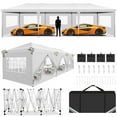 thumbnail image 1 of HOTEEL 10x30 Pop up Canopy Tent with 8 Sidewalls, Waterproof Commercial Instant Shelter Tent for Wedding, Courtyard, Parties with Carry Bag & 4 Sandbags,White, 1 of 9