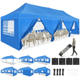 thumbnail image 1 of HOTEEL 10x30 Pop Up Canopy Tent with 8 Sidewalls,Heavy Duty Wedding Event Tents,Party Gazebo with Roller Bag,UPF 50+ Windproof Waterproof,Blue, 1 of 11