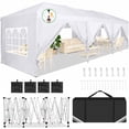 thumbnail image 1 of HOTEEL 10x30 Pop up Canopy Tent with 8 Sidewalls, Waterproof Commercial Instant Shelter Tent for Wedding, Courtyard, Parties with Carry Bag & 4 Sandbags,White, 1 of 10