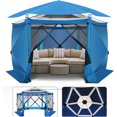 thumbnail image 1 of HOTEEL 12'x12' Ez Pop Up Gazebo Tent for Camping, Screen Tent with Removable Roof, Waterproof, UV Resistant, Portable Carry Bag,Blue, 1 of 10