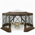 thumbnail image 1 of HOTEEL 15x15ft Outdoor Pop Up Gazebo for Camping, Screen Tent with Mosquito Netting, Waterproof, UV Resistant, Portable Carry Bag, Brown, 1 of 11