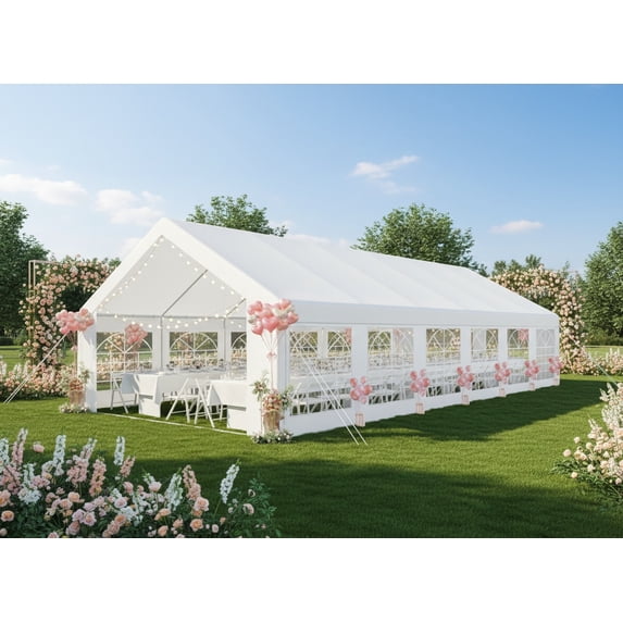 HOTEEL 20x40ft Heavy Duty Party Tent, Waterproof Outdoor Canopy Tents for Large Events, Commercial Grade Wedding, Parties, White
