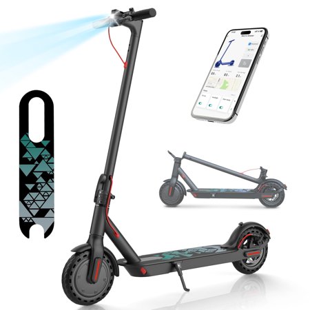 HOTEEL 350W Electric Scooter Adults,20 Miles Range & 9" Solid Tires,Foldable Commuting E Scooter with Cruise Control,Smart APP control