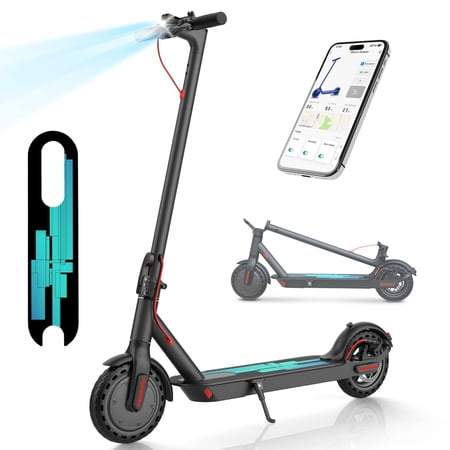 HOTEEL 350W Electric Scooter for Adults, Max 15.5 Mph&18 Miles Range, 8.5" Solid Tires, Double Braking System and App Control, Fast Folding Commuting E Scooter for Adults