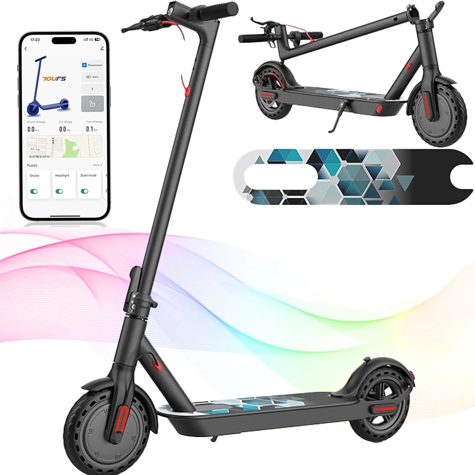 HOTEEL 350W Electric Scooter for Adults, Max 15.5 Mph&18 Miles Range, 8 ...