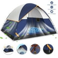thumbnail image 1 of HOTEEL 4 Person Tent for Camping, Easy Setup Camping Tent with Rainfly & Screen Windows for Camping/Traveling/Family Gathering/Hiking/Beach, Dark Blue, 1 of 9