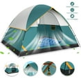 thumbnail image 1 of HOTEEL 4 Person Tent for Camping, Easy Setup Camping Tent with Rainfly & Screen Windows for Camping/Traveling/Family Gathering/Hiking/Beach, Dark Green, 1 of 9
