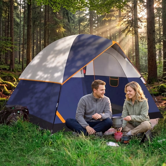 COBIZI 4 Person Tents for Camping Dome Tent, Waterproof,Spacious, Lightweight Portable Backpacking Tent for Outdoor Camping/Hiking, Dark Blue