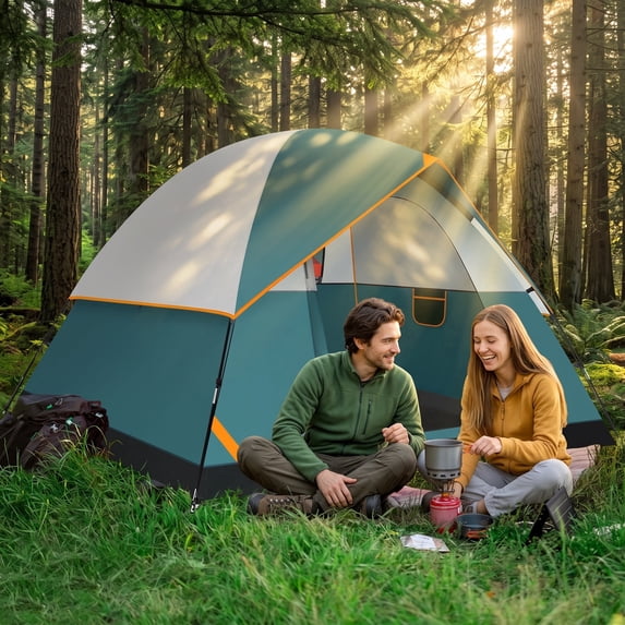 COBIZI 4 Person Tents for Camping Dome Tent, Waterproof,Spacious, Lightweight Portable Backpacking Tent for Outdoor Camping/Hiking, Dark Green