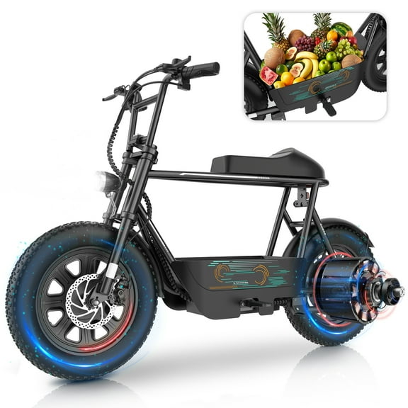 SANOPY 500W Electric Scooter for Adults, 20 MPH, 25 Mile Range, 16" All-Terrain Tires, Motorcycle Style with Seat & Basket for Adults