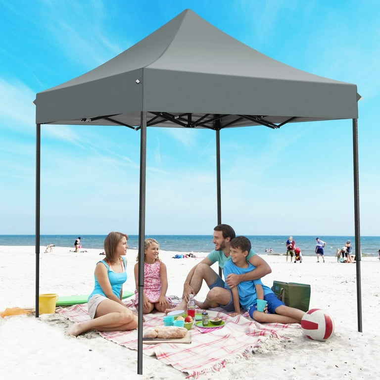 Free Shipping HOTEEL 6.5x6.5 FT Pop up Canopy Waterproof Commercial Canopy Tent Outdoor Garden Gazebo with Carry Bag Gray Walmart