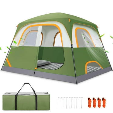 HOTEEL 6 Person Tent for Camping, Easy Setup Camping Tent with Rainfly & Screen Windows for Camping/Traveling/Family Gathering/Hiking/Beach, Green