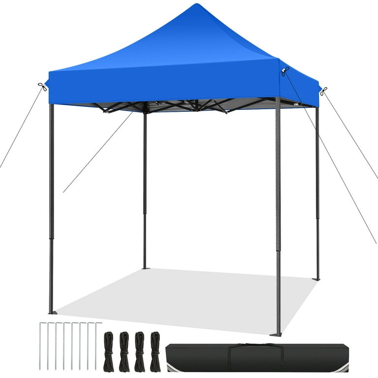 Hoteel 6x6 ft Heavy Duty Canopy Tent Pop Up Commercial Tent Outdoor Party Camping Tent with Carry Bag Blue Men s Size 6.5 x 6.5