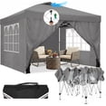 thumbnail image 1 of HOTEEL Canopy 10x10 Waterproof Pop up Canopy Tent with 4 Sidewalls Outdoor Event Shelter Tent for Parties Sun Shade Party Commercial Canopy with Air Vent & One Push Central Button, Gray, 1 of 9