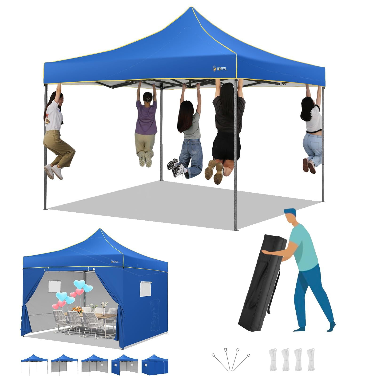 HOTEEL Canopy Tent, 10x10 Pop Up Canopy, Outdoor Tent with Mesh Window