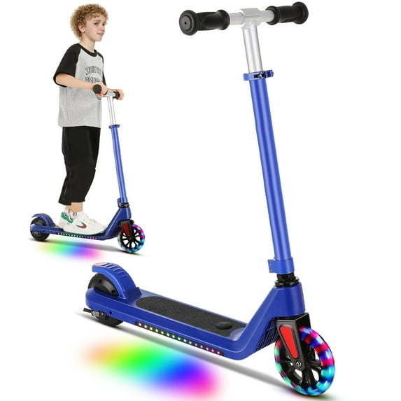 SANOPY E32 Electric Scooter for Kids, Adjustable Height & Speed, Max 10 Mph & 7 Miles, 120W Kids Electric Scooter Ages 6-8, Colorful LED Lights, Portable E Scooter