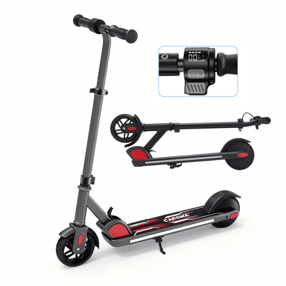 SANOPY Electric Scooter for Kids Ages 6-12, 150W Motor, 10 mph,Adjustable Speed & Height, Colorful Lights, LED Display, Foldable Kids Electric Scooter