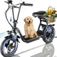 thumbnail image 1 of SANOPY Electric Scooter with Seat, 819W Peak 500Wh Battery 25 Miles Range 20Mph Top Speed, Foldable Electric Scooter for Adults with Basket, Black, 1 of 8