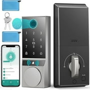 HOTEEL G2 Smart Lock,Front Door Smart Lock Electronic Deadbolt with App Control,Fingerprint Keyless Entry Door Lock with Doorbell,IP54 Waterproof,Easy Install No Hub,Auto-Lock