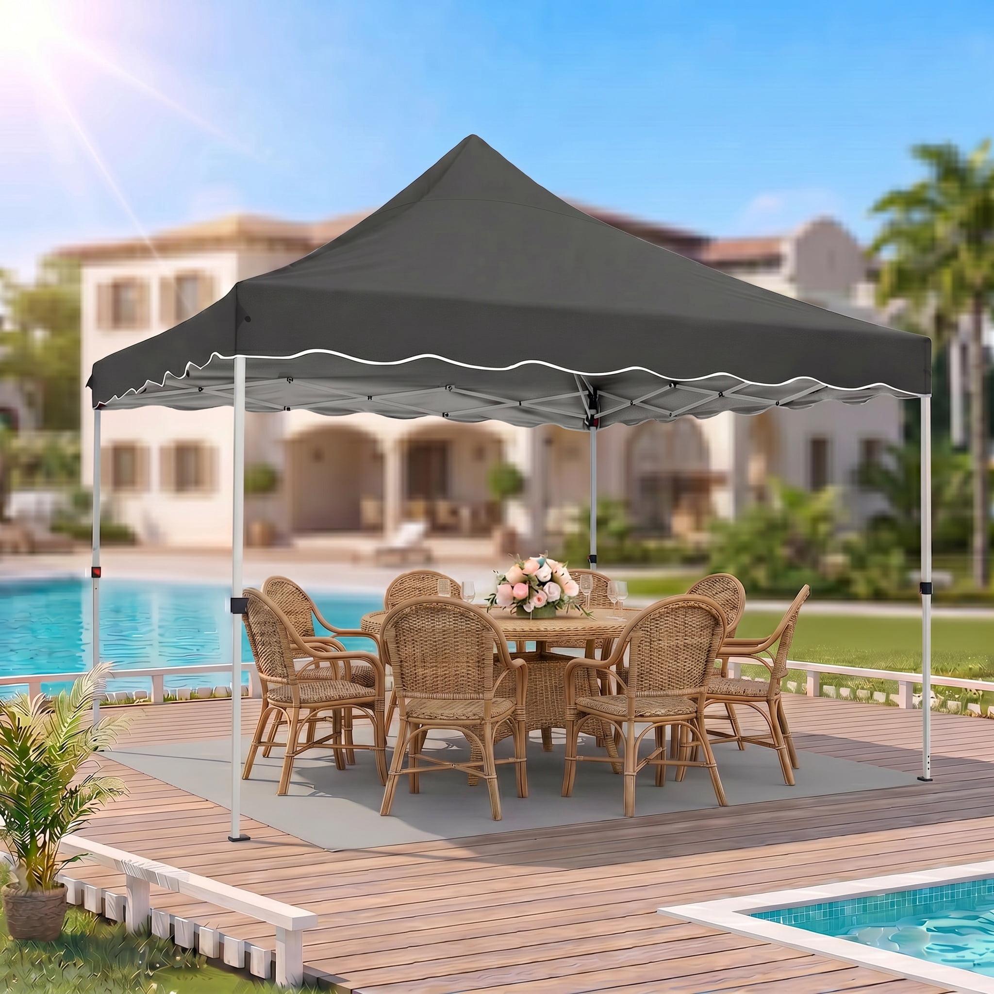 HOTEEL Party Tent 10x10 Canopy Tents for Parties with 6 Removable Sidewalls, Waterproof Outdoor Tent for Weddings and Events