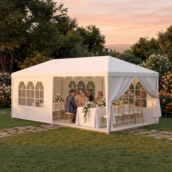 HOTEEL Party Tent 10x20 Canopy Tents for Parties with 6 Removable Sidewalls, Waterproof Outdoor Tent for Weddings and Events