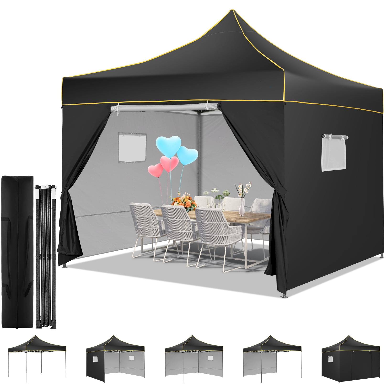 HOTEEL 10x10 Pop Up Canopy Tent, Heavy Duty Outdoor Vendor Tent