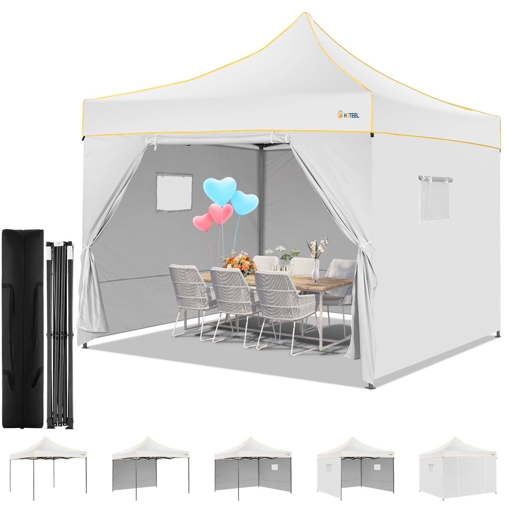 HOTEEL Pop Up 10x10 Canopy Tent,Outdoor Heavy Duty Vendor Tent with