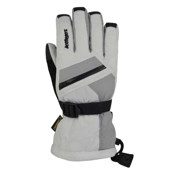 HOTFINGERS Adult Male Clipper GT Winter Gloves, Color: White/Light Gray, Size: L