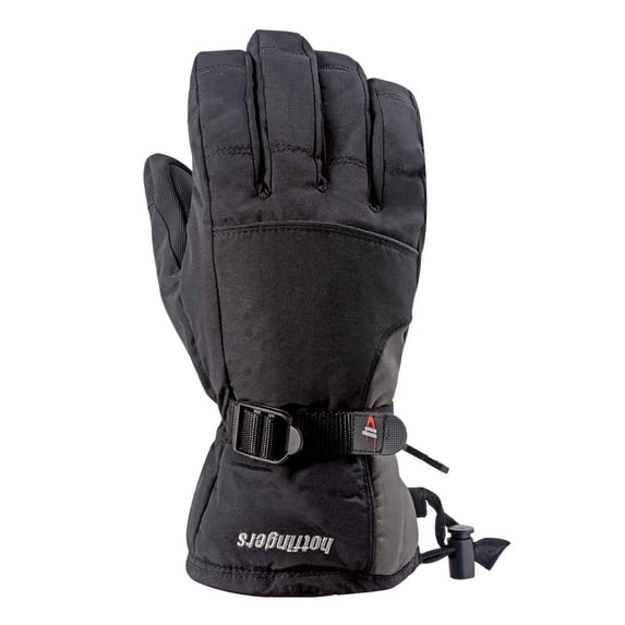 HOTFINGERS Rip-N-Go ll Ladies Alpine Sport Fabric Gloves, Color: Black and Gray, Size: L
