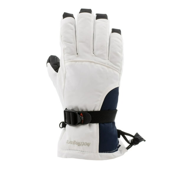 HOTFINGERS Rip-N-Go ll Ladies Alpine Sport Fabric Gloves, Color: White and Navy, Size: S