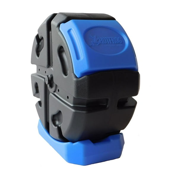 HOTFROG 19-Gallon Rolling Composter for Outdoor Use, Batch Tumbling System Reduces Manual Labor, Weatherproof Construction, Black & Blue