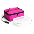 thumbnail image 1 of HOTLOGIC Food Warming Tote, Lunch Bag 12V with Glass Dish, Pink, 1 of 4