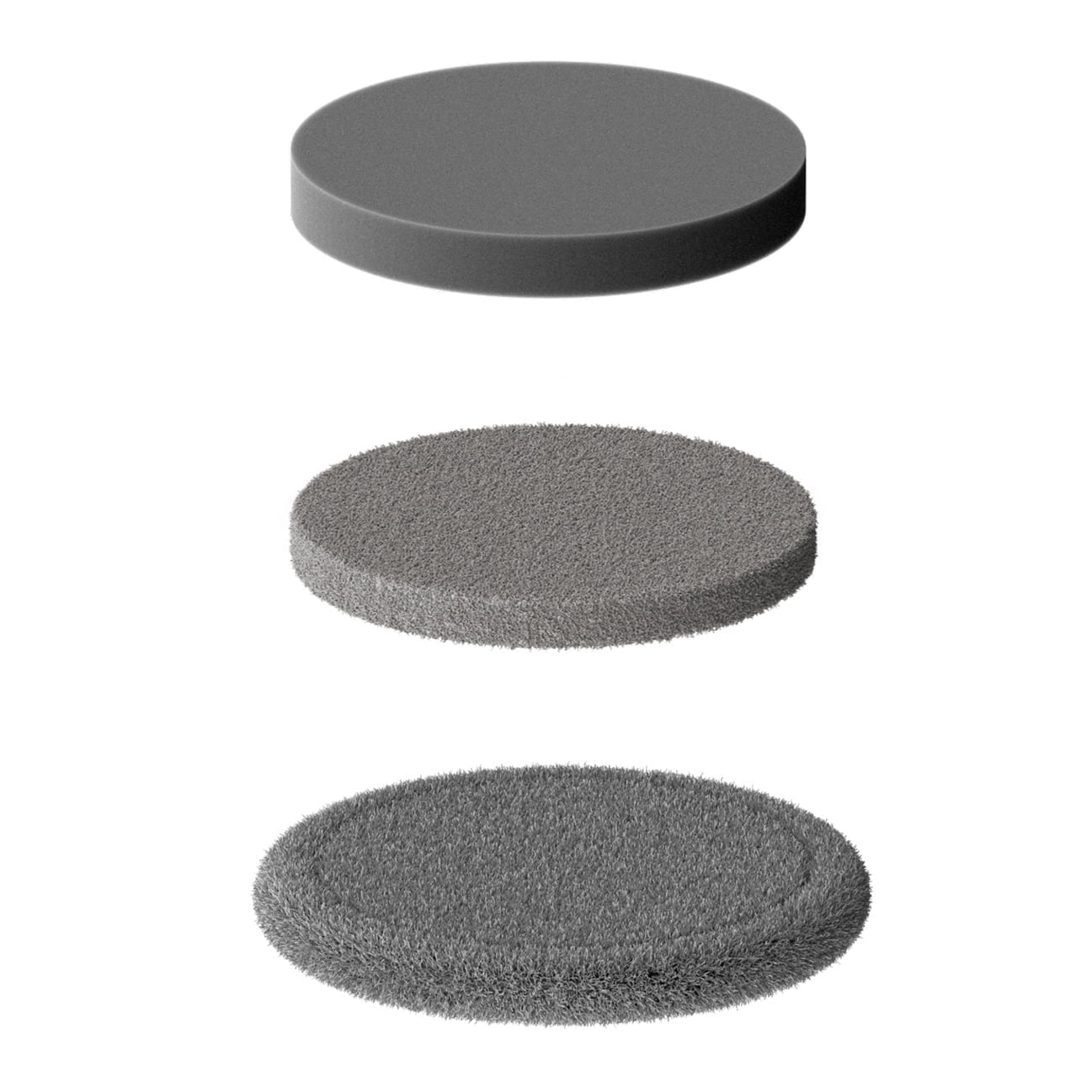 HOTO 3-Pack Spin Scrubber Replacement Pads For Tiles & Bathroom Floors
