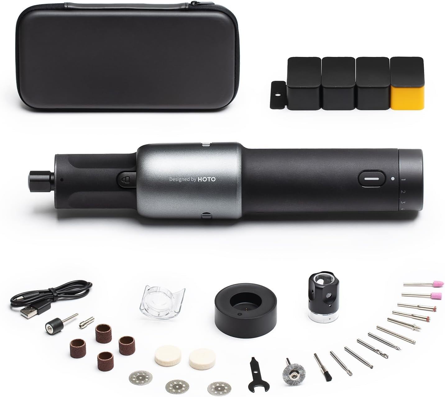 HOTO 35 in 1 Cordless Rotary Tool Kit, Mini Power Rotary Tool Set for 3D Printer Sanding, Polishing, Drilling, Carving, DIY Crafts