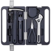 HOTO 18 in 1 Home Tool Kit, Cordless Electric Screwdriver Tool Set with LED, Portable Home Repair Set for DIY Projects Dorm Repairs Assembling