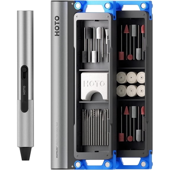 HOTO SNAPBLOQâ„¢ R-A04 Mini Cordless Rotary Tool Kit, 22000 RPM Variable Speed, 38 Accessories, Powered Rotary Tool Accessory for 3D Printer Sanding, Engraving, Drilling, Polishing DIY Crafts
