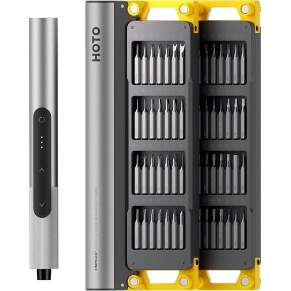 HOTO SNAPBLOQ™ S-A01 Master 56PCS Electric Screwdriver Set, 3 Torque Settings LED Light, Electric Precision Screwdriver for Electronics, Phone, Laptop, DIY
