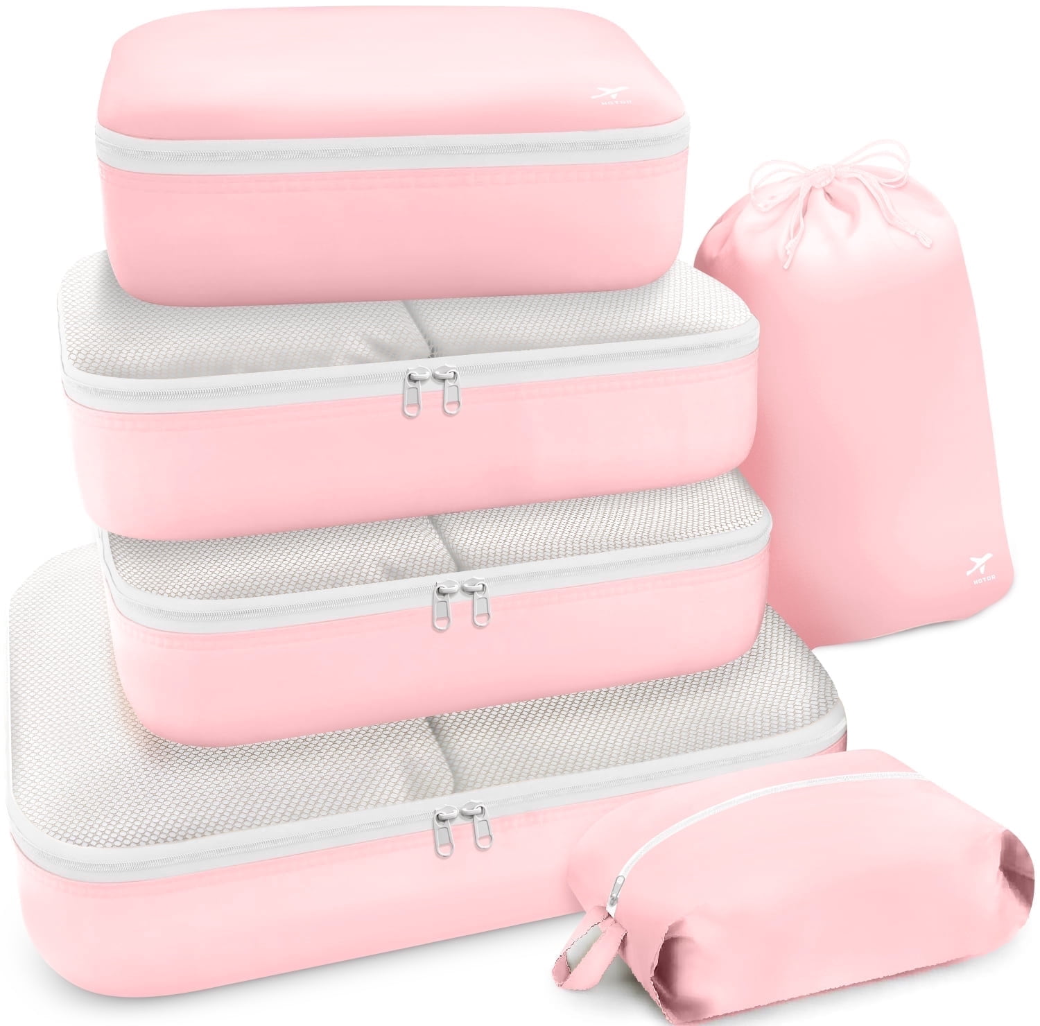 HOTOR, Packing Cubes, 6-Piece Travel Organizer Set, Waterproof Pink ...
