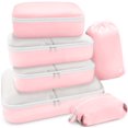 thumbnail image 1 of HOTOR Packing Cubes, 6-Piece Travel Luggage Organizer Set with Zipper Closure, Lightweight Waterproof Bags, Pink, 1 of 6