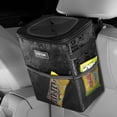 thumbnail image 1 of HOTOR Car Trash Can with Lid, Leak-Proof Car Garbage Can with Mesh Pockets, Car Accessories, 2 Gallons, Leopard-Print Black, 1 of 8