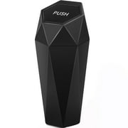 HOTOR Car Trash Can with Lid, 1 pack, Mini Portable Garbage Bin with 15 Bags, Leak-Proof Organizer for Cup Holders and Desktop, Black