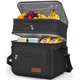 thumbnail image 1 of HOTOR Double-Layer Insulated Lunch Box for Men & Women, Leakproof Cooler for Work, Travel & Picnic, 11.1" x 9.7" x 6.7", Black, 1 of 10