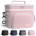 thumbnail image 1 of HOTOR Insulated Lunch Box for Men and Women, Portable Soft Cooler Bag with 4 Pockets, Adjustable Shoulder Strap, Light Pink, 1 of 6