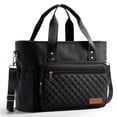 thumbnail image 1 of HOTOR Lunch Box for Women - Dual-Insulated Cooler Bag with Front and 2 Side Pockets, 3-Layer Leakproof, Lunch Tote for Hang & Lift, 11" x 5.5" x 8.7", Black, 1 of 7